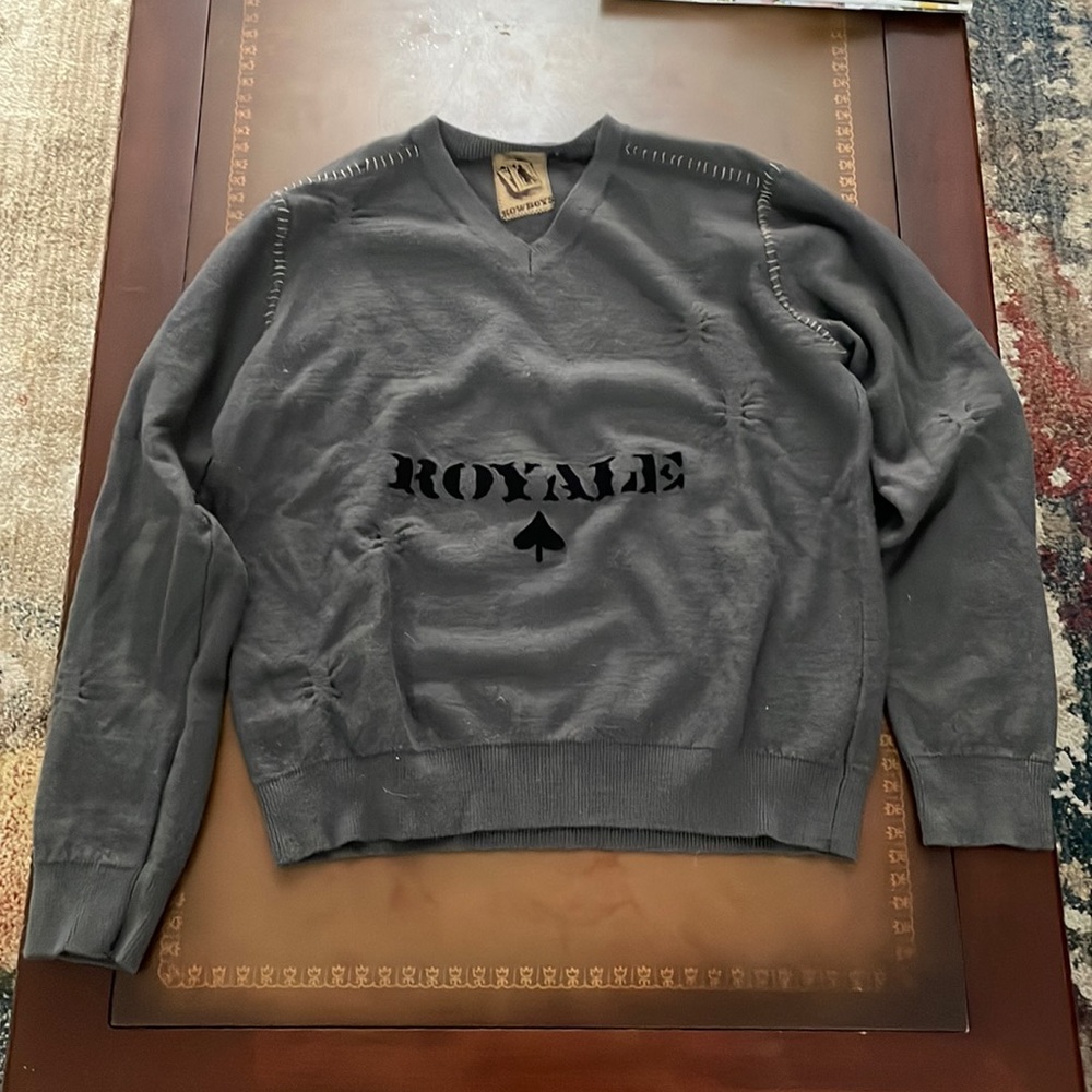 Kowboys sweater. 100% merino wool. Grey size small